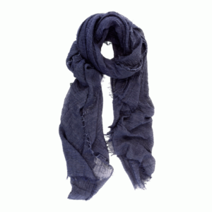 Solid Frayed Edge Scarf - Navy image 0