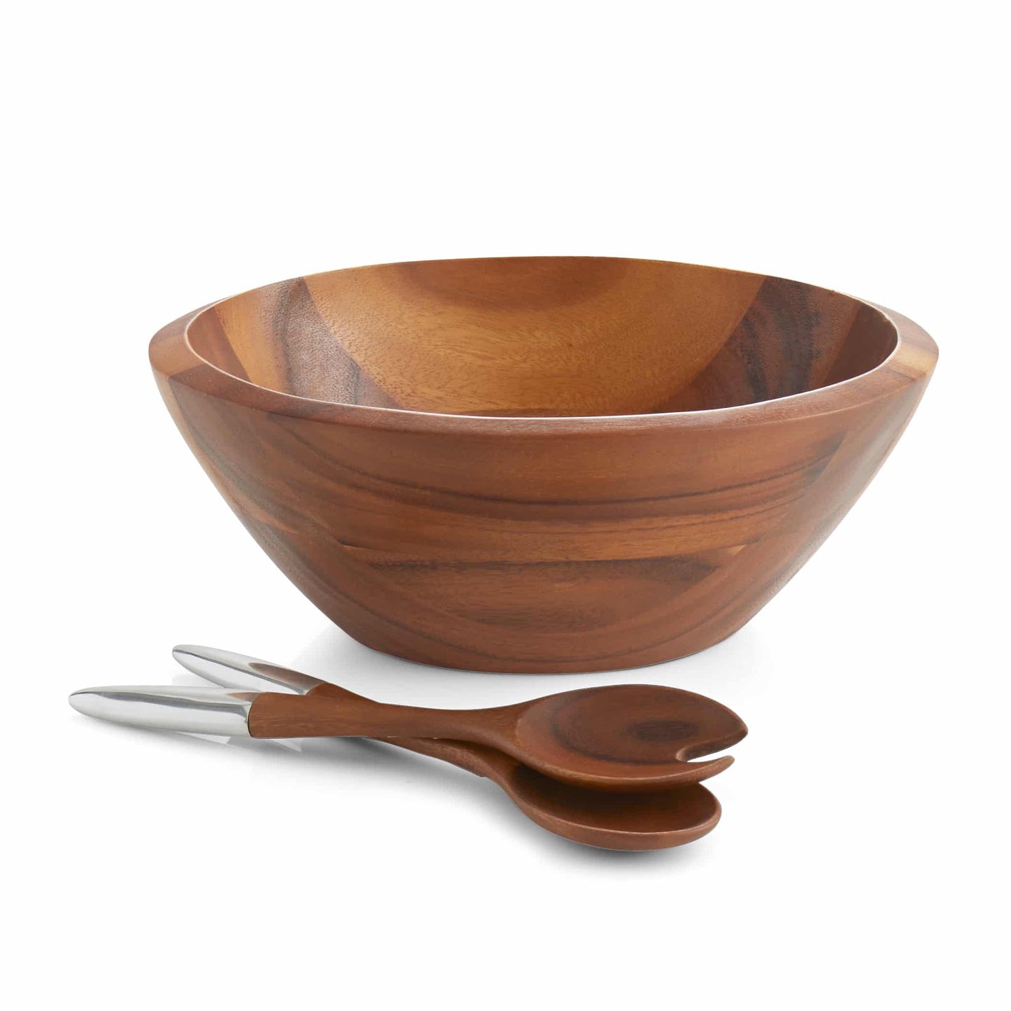 Nambe Salad Bowl w/ Servers image 0