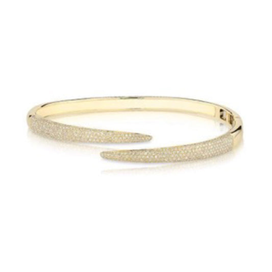 14K Gold and Diamond Open Cuff Bracelet image 0
