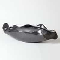 Free Form Ceramic Bowl – 29" Modern Sculptural Decor - Graphite, Large image
