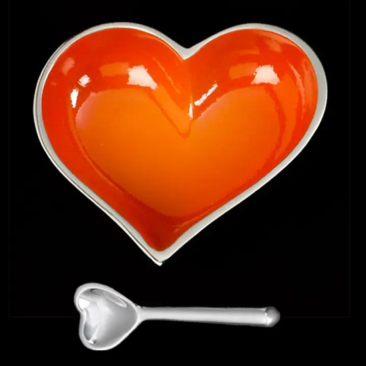 Heart Dish with Spoon - Orange image