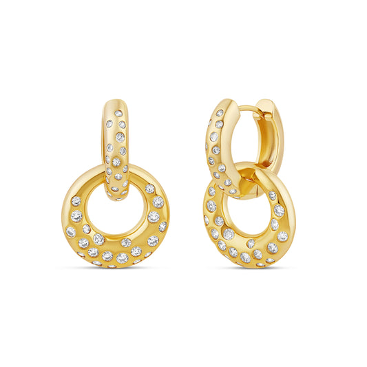 Donut-Drop Scatter Hoop Earrings