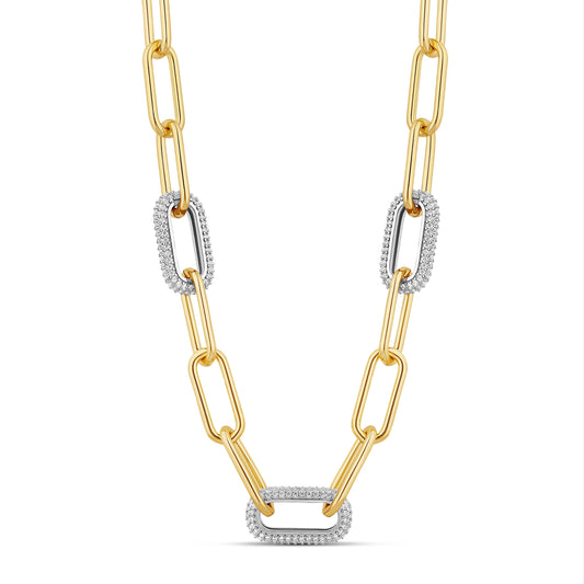 Pavé Link Paperclip Necklace