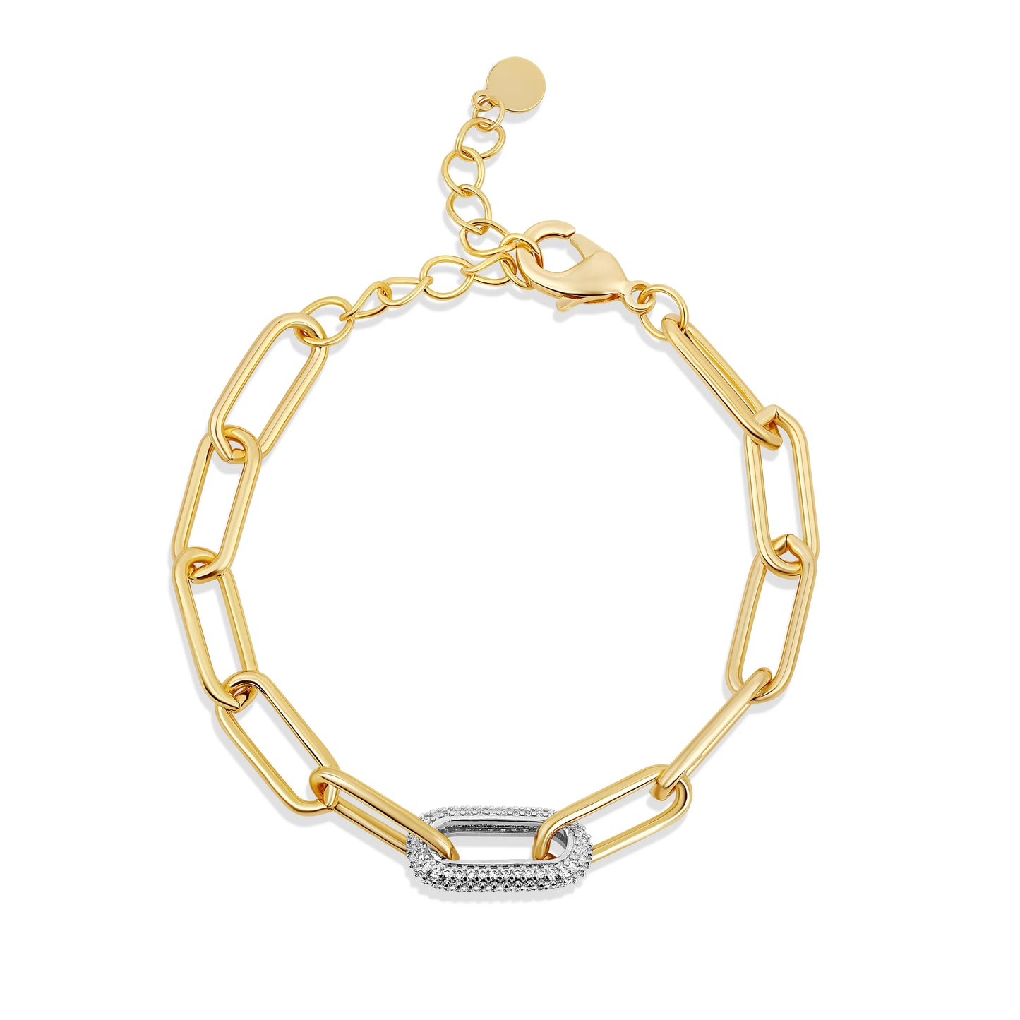 Paperclip Pavé Link Bracelet