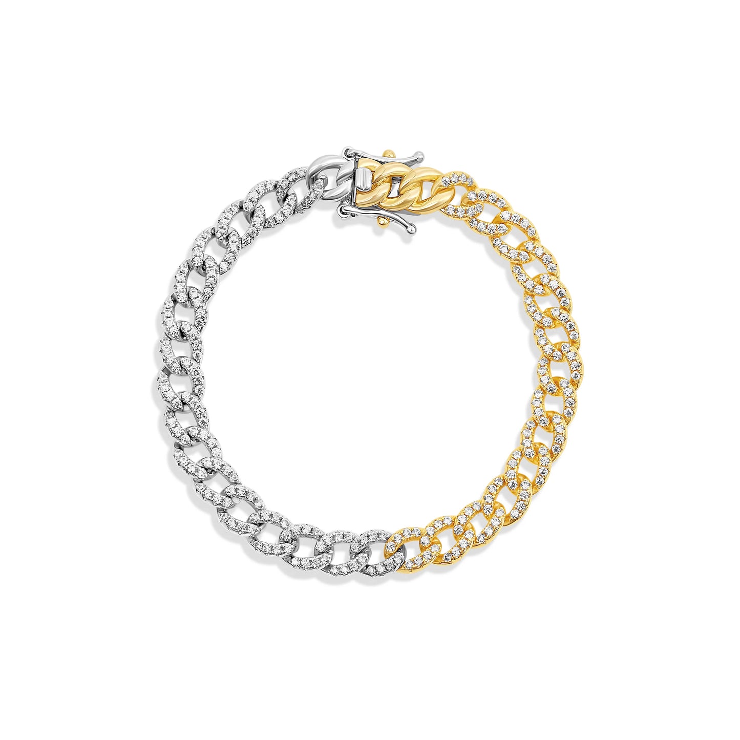 Two-Tone Iced Cuban Bracelet