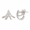 14k White Gold Diamond Caged Lobe Stud Earrings image 0