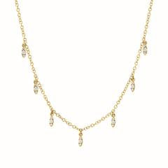 14K Marquise Diamond Station Necklace image 0