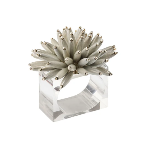 Kim Seybert Silver Spoke Napkin Ring - Set of 4 image 0