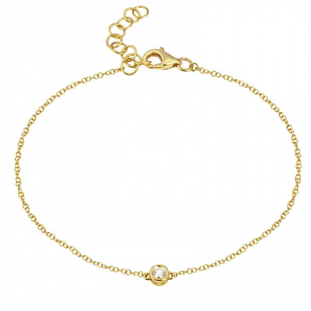 14K Bezel-Set Diamond Solitaire Bracelet image 0