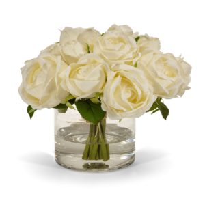 Rose Bouquet in Glass Vase – Timeless Floral Accent image 0