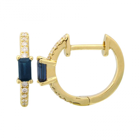 14k Yellow Gold Sapphire Earrings image 0