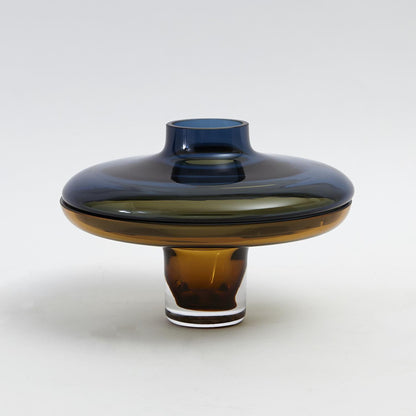 Cobalt Amber Glass Vase – 6" Small Artistic Accent image 0