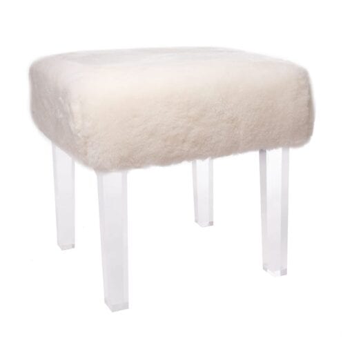 Sheepskin Lucite Bench image 0