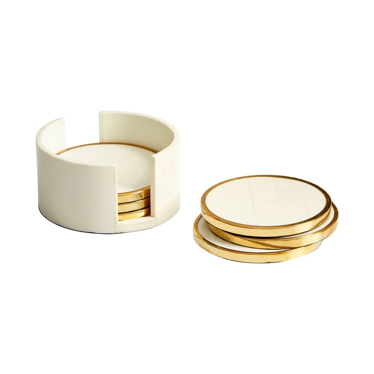 Gatsby Coasters - White and Brass image 0