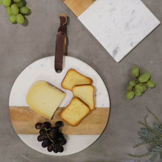 Marble & Wood Round Cheese Board image 0