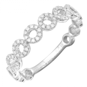 14K Diamond Open Circle Ring image 0