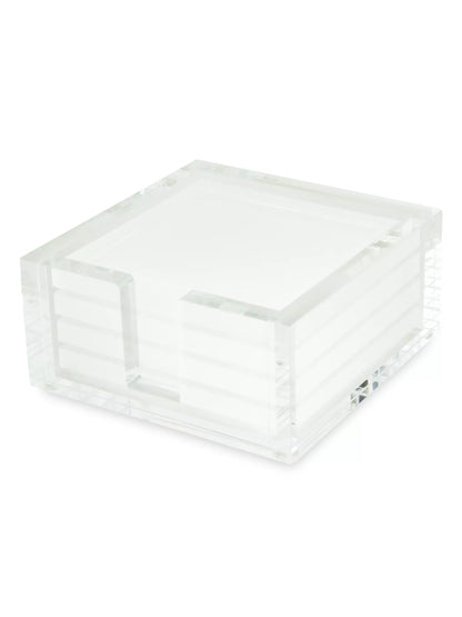 Lucite Coaster Set - White image