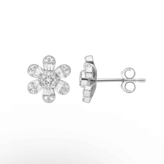 Diamond Flower Earrings image 0