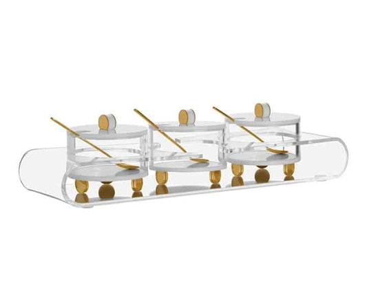 Lucite Dips Tray with Lids image 0