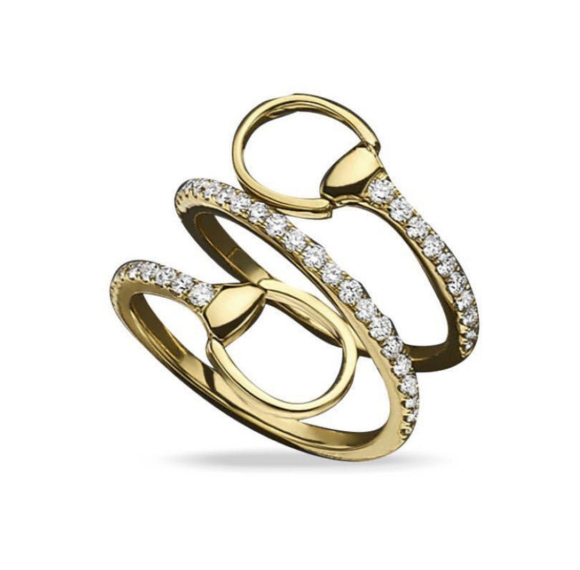 14K Diamond Horseshoe Ring image 0