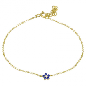 14k Yellow Gold Flower Sapphire Bracelet image 0