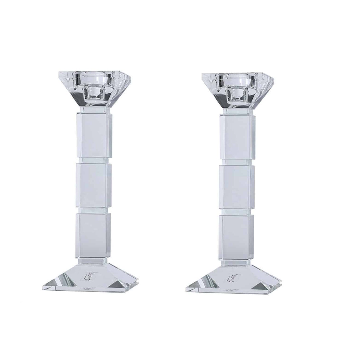 Crystal Square Design Candlesticks - Clear image