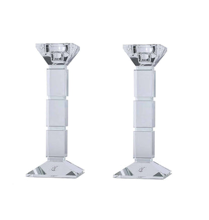 Crystal Square Design Candlesticks - Clear image