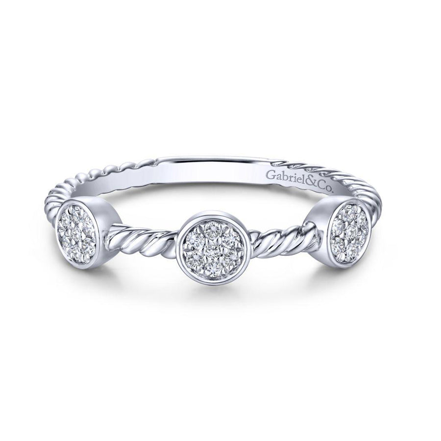 14K Rope Band with Diamonds image 0