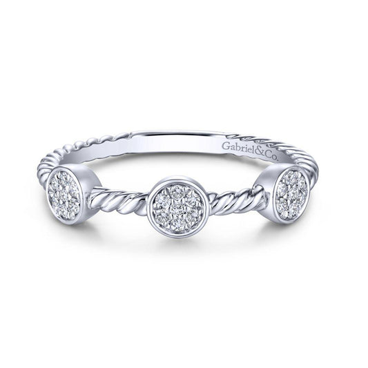 14K Rope Band with Diamonds image 0