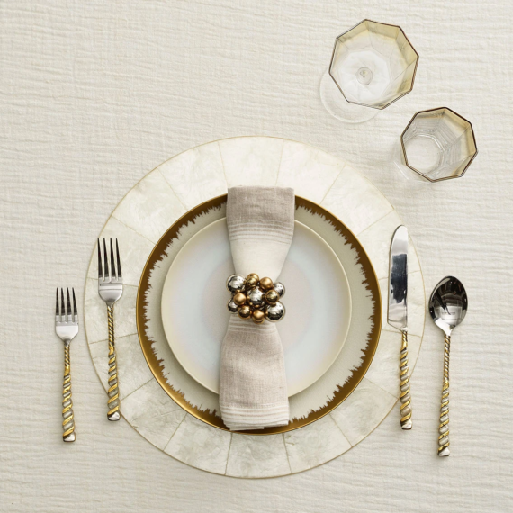 Kim Seybert Natural Round Capiz Placemat - Set of 4 image 1