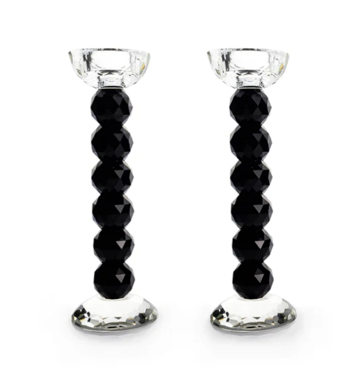 Two Tone Crystal Ball Candlesticks image 0