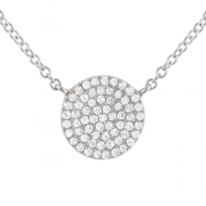14k White Gold Diamond Circle Necklace image 0