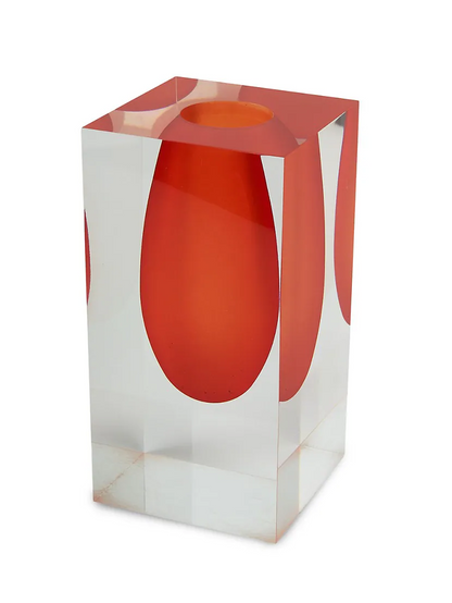 5'' Lucite Vase - Orange image