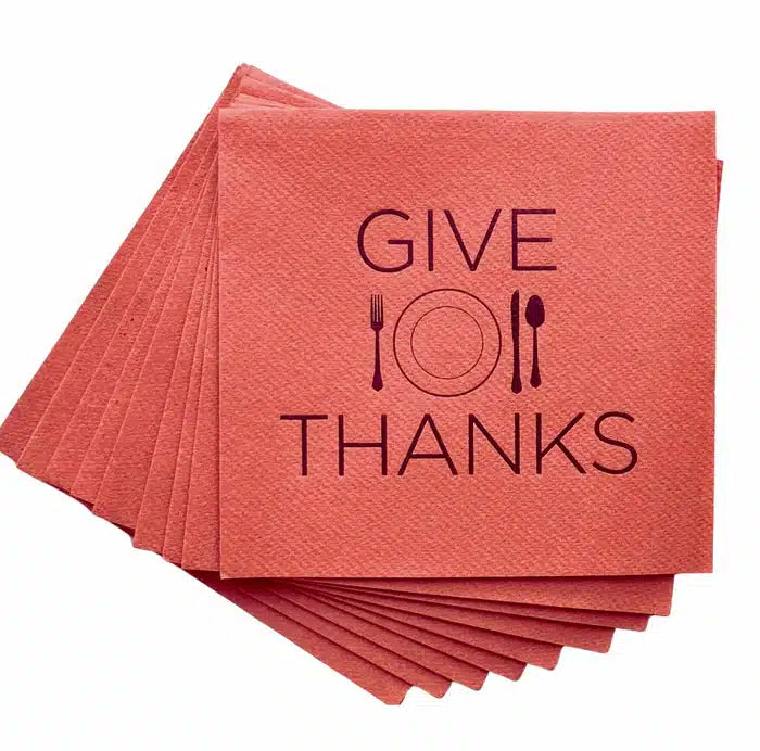 Thanksgiving Cocktail Napkins - Give Thanks image