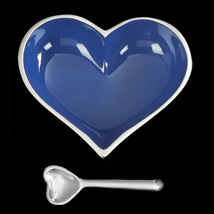 Heart Dish with Spoon - Royal Blue image