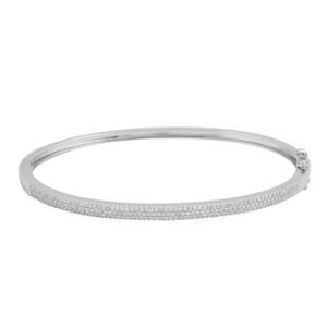 14k White Gold Diamond Bangle image 0