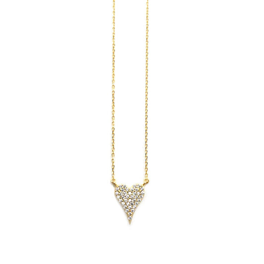 Pave Heart Necklace - Yellow Gold image 0