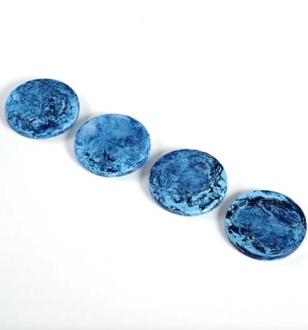 Nashi Home Swirl Coaster - Set of 4 - Denim image