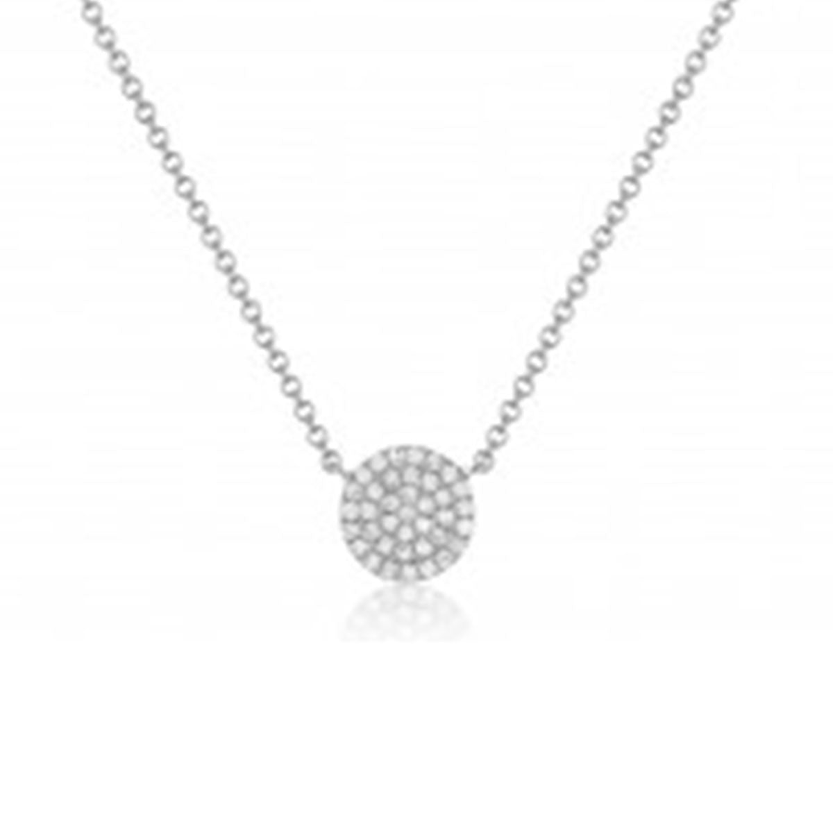 14K Pave Diamond Disc Necklace image 0