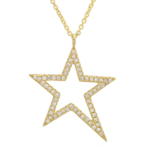 14k Yellow Gold Diamond Star Necklace image 0