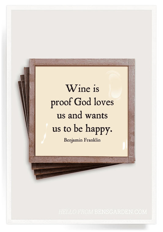 Wine is Proof God Loves Us Coasters image 0