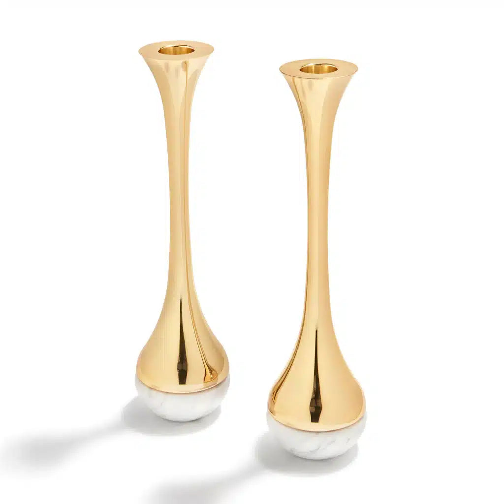 Coluna Dual Candleholders - Marble & Gold image