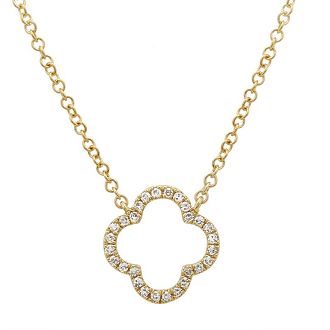 14K Diamond Clover Necklace image 0