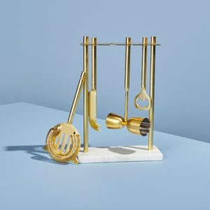Gold Bar Set with Marble Stand image 0