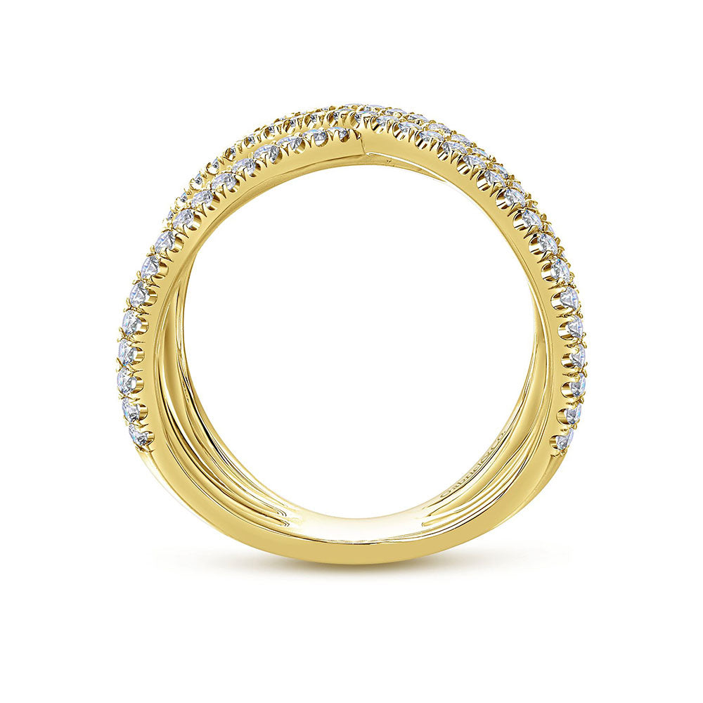 14K Diamond Criss Cross Ring image 1