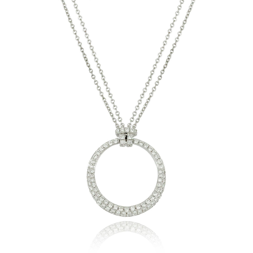 18K Double Chain Pave Diamond Necklace image 0