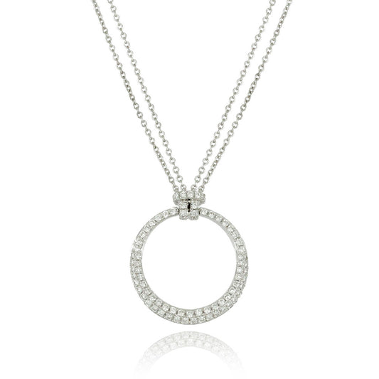 18K Double Chain Pave Diamond Necklace image 0