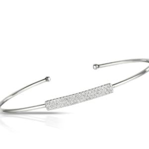 18K White Gold Diamond Bangle image 0