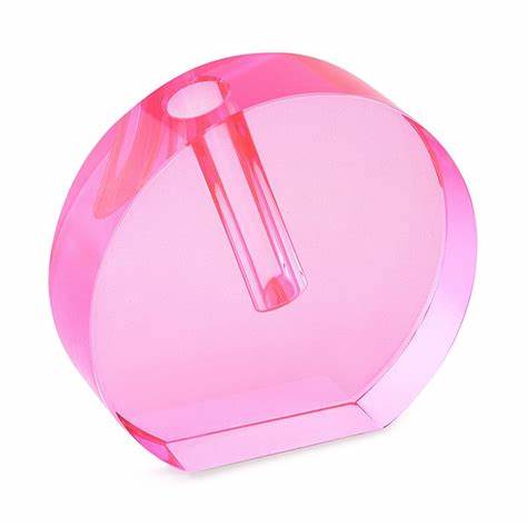 Tizo Round Flat Pink Vase image 0