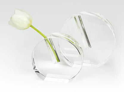 Crystal Round Flat Bud Vase image 0